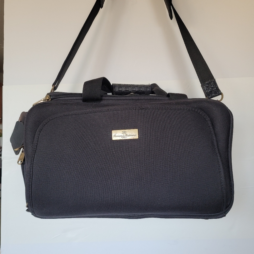 Tommy Bahamas Black Travel Duffel Bag with Shoulder Strap